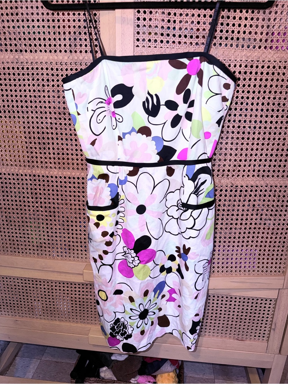 Vintage Y2K Laundry by Shelly Segal Woman's retro print dress with pockets Sz 2
